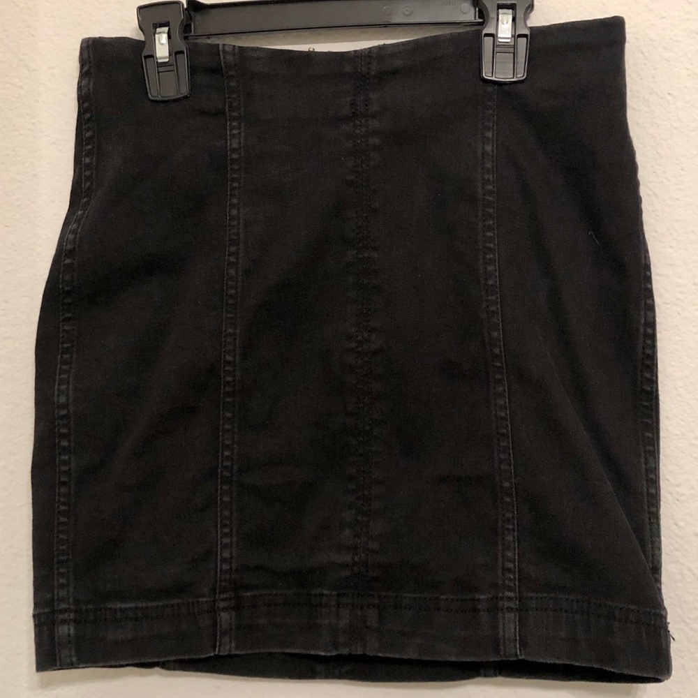 Free People, fitted, black jean, mini skirt